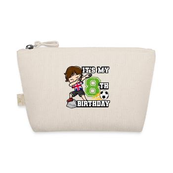 Soccer Boy It's My 8th Birthday United Kingdom - Organic Pouch - nature - Front