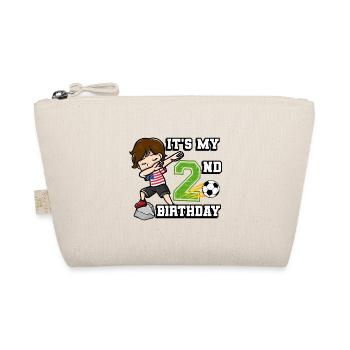 Garçon de football c’est mon 2ème anniversaire - Trousse biologique - nature - Devant