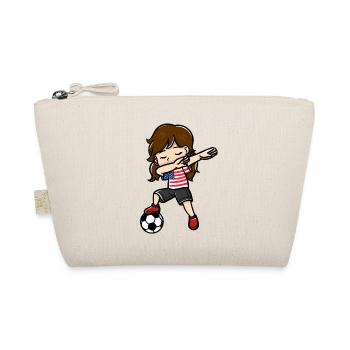 Dabbing Girl Soccer Player American Flag - Organic Pouch - nature - Front