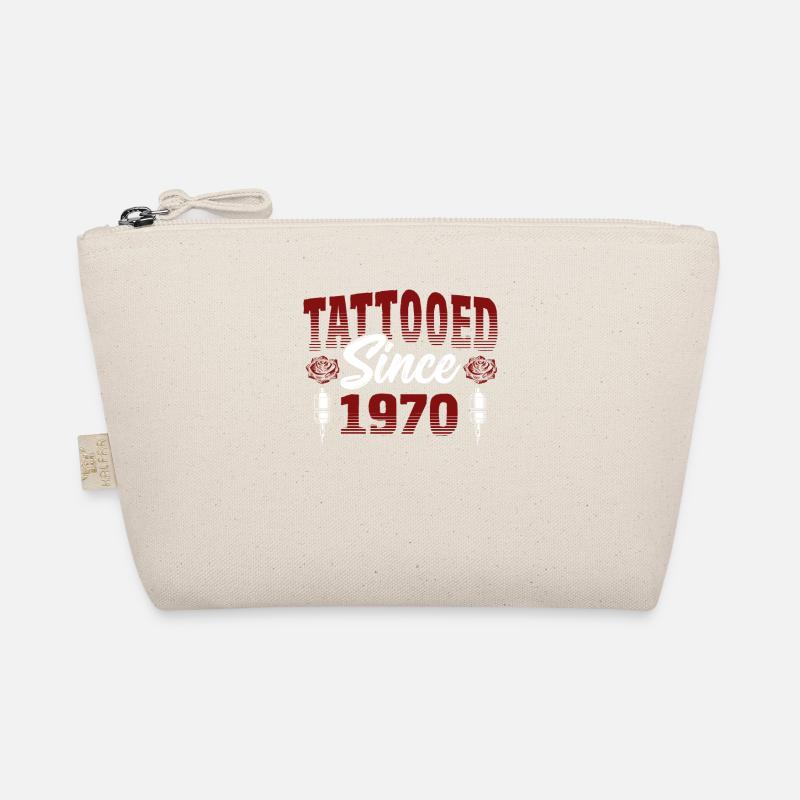 Tattooed Since 1970 Red Rose Theme Tattoo Ink Organic Pouch