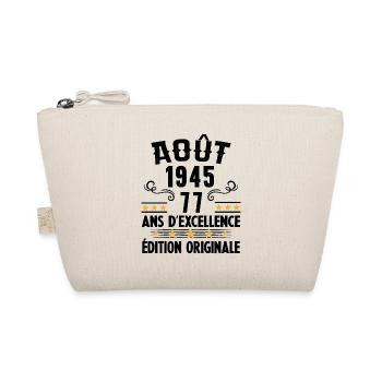 77 Ans Anniversaire Vintage Né(e) en Août 1945 - Trousse biologique - nature - Devant