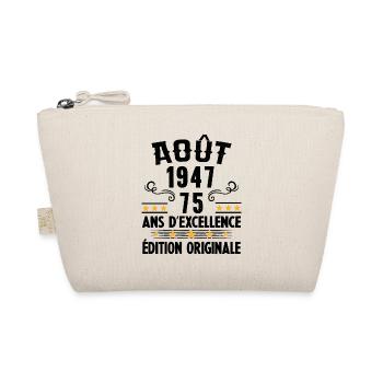 75 Ans Anniversaire Vintage Né(e) en Août 1947 - Trousse biologique - nature - Devant