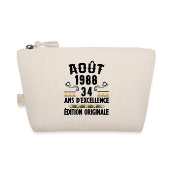 34 Ans Anniversaire Vintage Né(e) en Août 1988 - Trousse biologique - nature - Devant