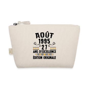 27 Ans Anniversaire Vintage Né(e) en Août 1995 - Trousse biologique - nature - Devant