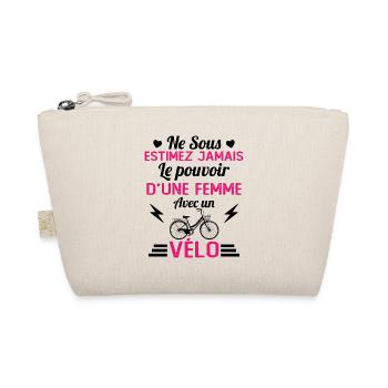 Une Femme Avec un vélo cadeau pour cycliste - Trousse biologique - nature - Devant