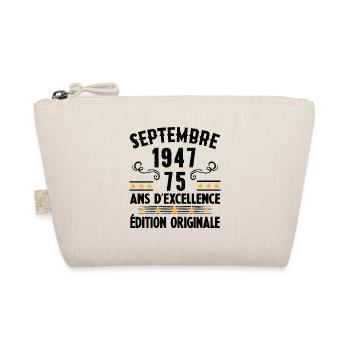 75 Ans Anniversaire Vintage Né(e) Septembre 1947 - Trousse biologique - nature - Devant