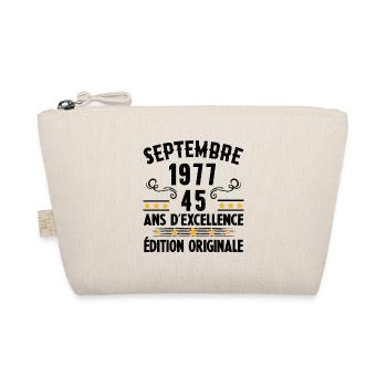 45 Ans Anniversaire Vintage Né(e) Septembre 1977 - Trousse biologique - nature - Devant