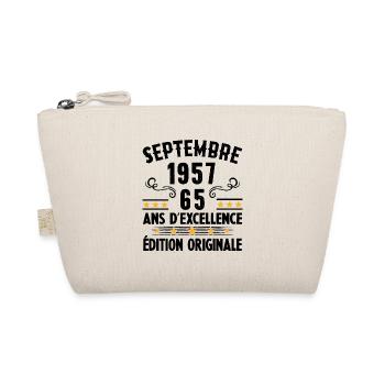65 Ans Anniversaire Vintage Né(e) Septembre 1957 - Trousse biologique - nature - Devant