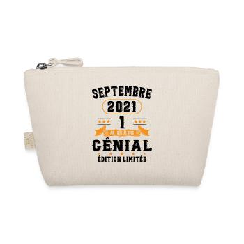 1 An Anniversaire Vintage Né(e) Septembre 2021 - Trousse biologique - nature - Devant
