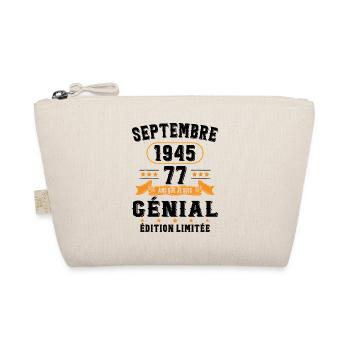 77 Ans Anniversaire Vintage Né(e) Septembre 1945 - Trousse biologique - nature - Devant