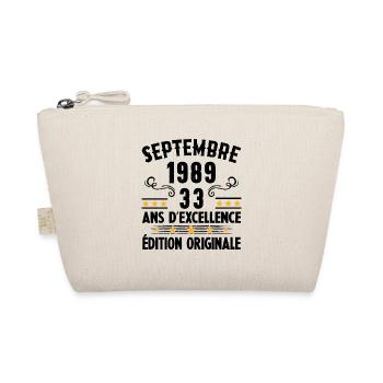 33 Ans Anniversaire Vintage Né(e) Septembre 1989 - Trousse biologique - nature - Devant