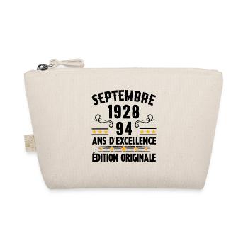 94 Ans Anniversaire Vintage Né(e) Septembre 1928 - Trousse biologique - nature - Devant