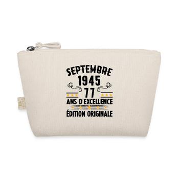 77 Ans Anniversaire Vintage Né(e) Septembre 1945 - Trousse biologique - nature - Devant