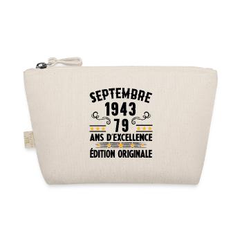 79 Ans Anniversaire Vintage Né(e) Septembre 1943 - Trousse biologique - nature - Devant