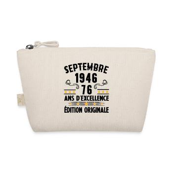 76 Ans Anniversaire Vintage Né(e) Septembre 1946 - Trousse biologique - nature - Devant