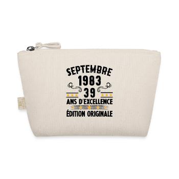 39 Ans Anniversaire Vintage Né(e) Septembre 1983 - Trousse biologique - nature - Devant