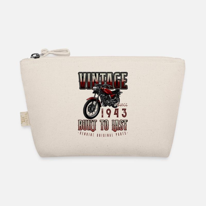 Vintage Motorrad Biker Motorrad Geburtstag 1943 - Bio-Täschchen - Natur