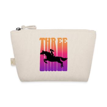 Girl riding, I am 3 years old, children 3. - Organic Pouch - nature - Front
