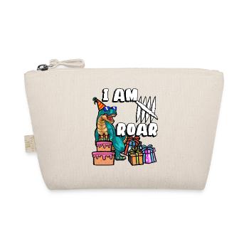 I Am 5 Roars | Dinosaur Birthday Shirt - Organic Pouch - nature - Front