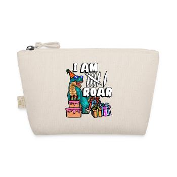 I Am 6 Roars | Dinosaur Birthday Shirt - Organic Pouch - nature - Front