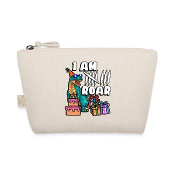 I Am 8 Roars | Dinosaur Birthday Shirt - Organic Pouch - nature - Front