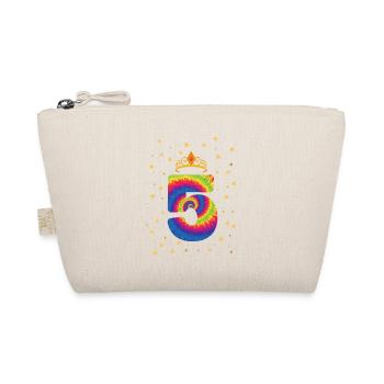 5th Birthday Krone | Tie Dye Themed Birthday | - Organic Pouch - nature - Front