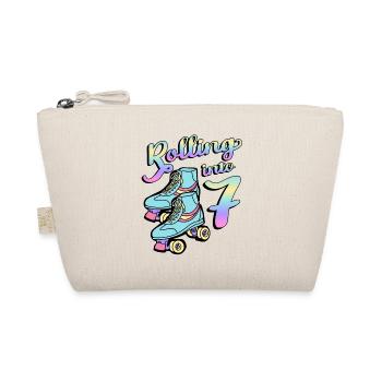 Rolling Into 7 Roller Skaters Skates 7th Anniversary - Organic Pouch - nature - Front