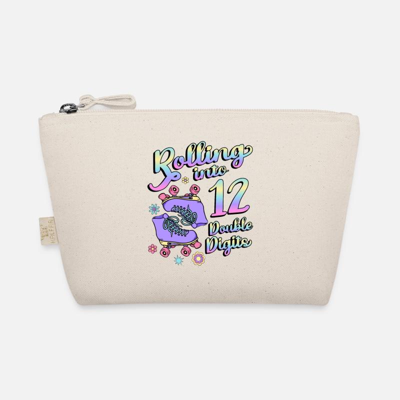 Rolling Into 12 Double Digits Floral Skaters 12. Bio-Täschchen