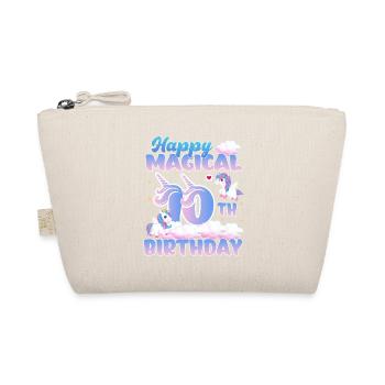 Happy Magical 10th Birthday Unicorn Pony - Organic Pouch - nature - Front