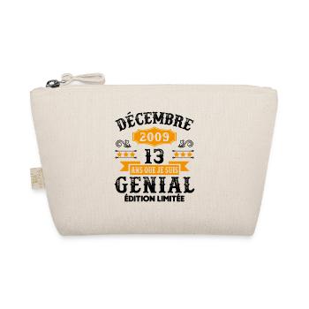 13 Ans Anniversaire Vintage Né(e) en Décembre 2009 - Trousse biologique - nature - Devant
