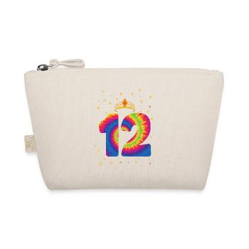 12th birthday Krone | Tie Dye Themed Birthday | - Organic Pouch - nature - Front