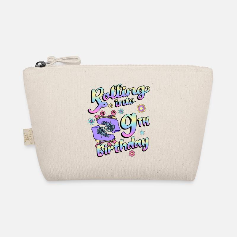 Rolling Into 9th Birthday Quad Skater Organic Pouch