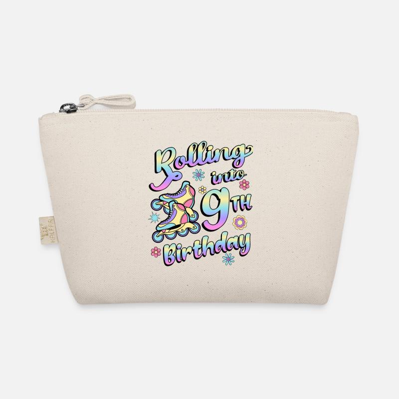 Rolling Into 9th Birthday Roller Skater Inline Organic Pouch
