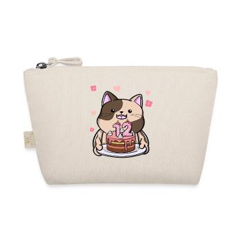 Chubby cat keeps a birthday cake 12 years - Organic Pouch - nature - Front
