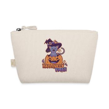 Halloween Vibes Pumpkin Cat In Witch Hat - Organic Pouch - nature - Front