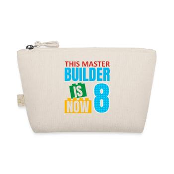 This Builder Is Now 8, Toy Blocks 8. - Organic Pouch - nature - Front