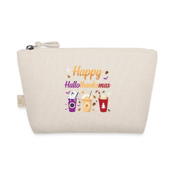 Happy Hallothanksmas Halloween Thanksgiving - Organic Pouch - nature - Front