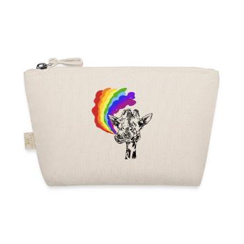 Funny giraffe with rainbow bad breath burp - Organic Pouch - nature - Front