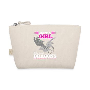 Girl Dragon Lovers Medieval - Organic Pouch - nature - Front