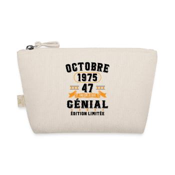 47 Ans Anniversaire Vintage Né(e) en Octobre 1975 - Trousse biologique - nature - Devant