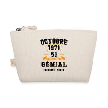 51 Ans Anniversaire Vintage Né(e) en Octobre 1971 - Trousse biologique - nature - Devant