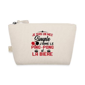 Mec simple j'aime le ping-pong et l'apéro Cadeau - Trousse biologique - nature - Devant