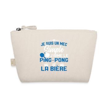 Mec simple j'aime le ping-pong et l'apéro Cadeau - Trousse biologique - nature - Devant
