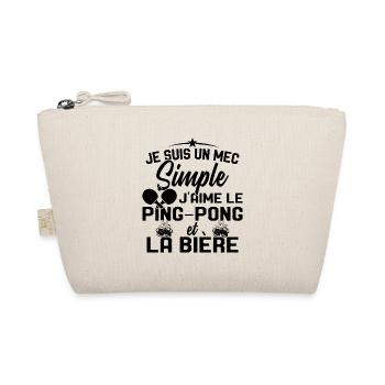 Mec simple j'aime le ping-pong et l'apéro Cadeau - Trousse biologique - nature - Devant