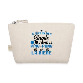 Mec simple j'aime le ping-pong et l'apéro Cadeau - Trousse biologique - nature - Devant