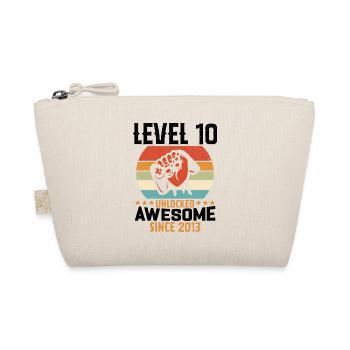 Level 10 Jahre Gaming-Geburtstagsgeschenk freischalten - Bio-Täschchen - Natur - Vorne