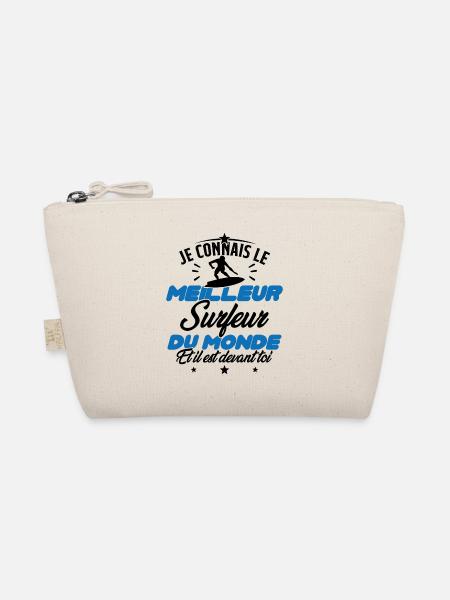 Humour Surf Homme Meilleur Surfeur Du monde - Trousse biologique - nature - Devant