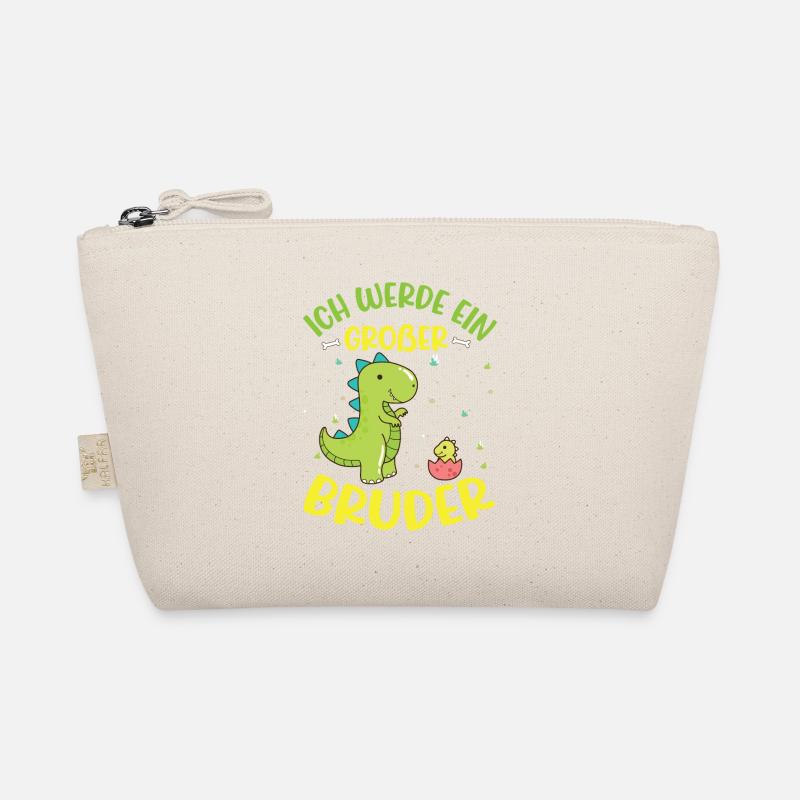 Ich werde ein Großer Bruder Dino - Bio-Täschchen - Natur
