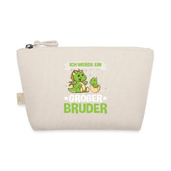Ich werde ein Großer Bruder Dino - Bio-Täschchen - Natur - Vorne