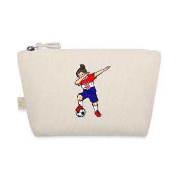 Dabbing Fußballspieler Mädchen Kroatien Fußball - Bio-Täschchen - Natur - Vorne